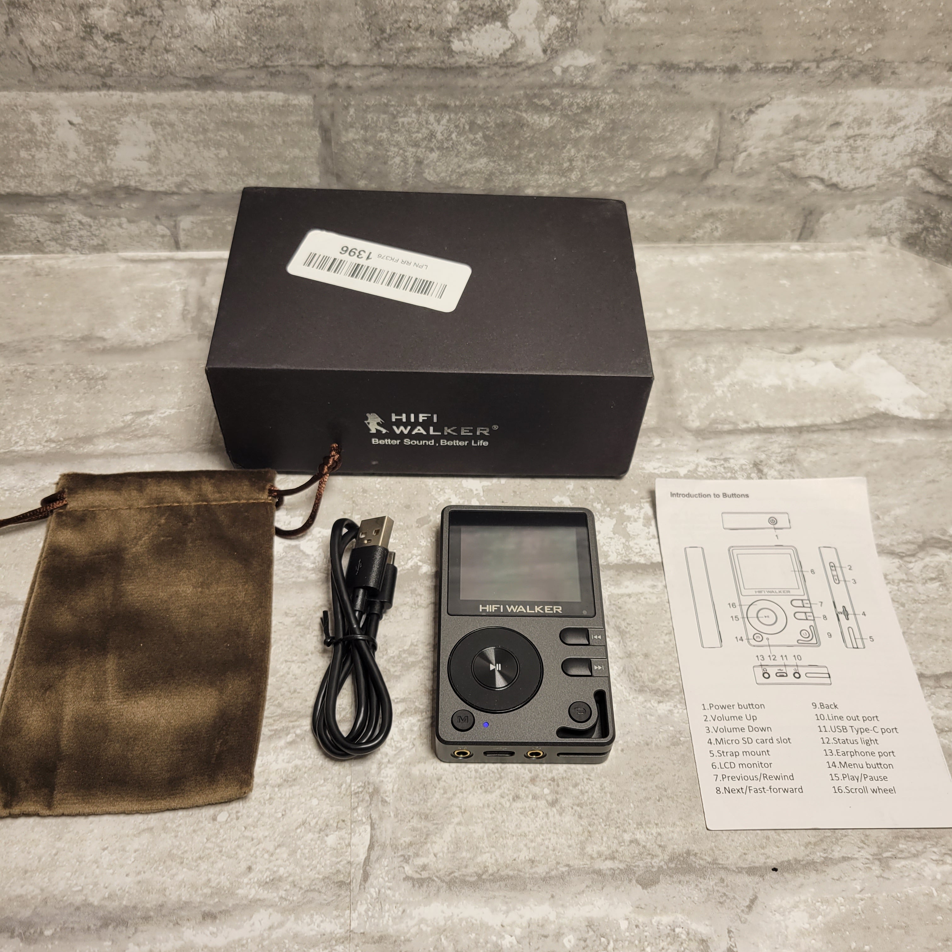 HIFI WALKER H2, High Resolution Bluetooth MP3 Player, DSD DAC, Portable Digital (8038529663214)